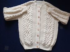Lady's Traditional Cream Aran Cardigan