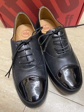 Fitflop UK 5 Due Oxford Black Lace Up Leather Shoes Trainers