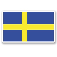 2 x 10cm Sweden Swedish Flag Vinyl Sticker iPad Laptop Car Travel Luggage #5267