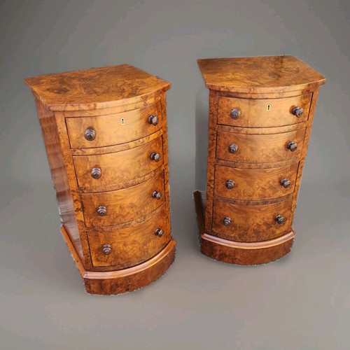 Pair victorian burr walnut - of,