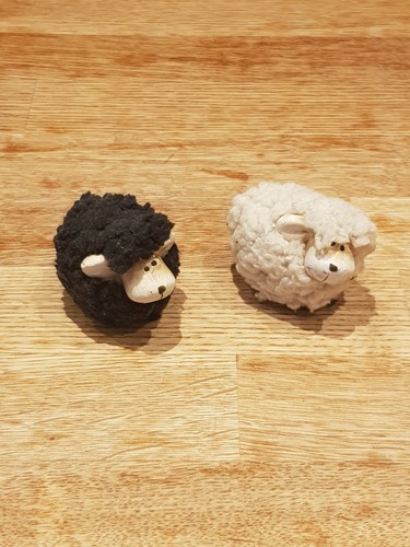 Sheep ornaments black white - sheep,