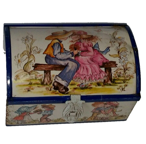 Blue bird tin empty storage - blue,