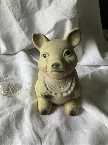 Vintage piggy bank bisque - vintage,