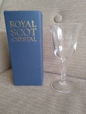 ROLLS ROYCE ENTHUSIASTS CLUB SUFFOLK 1993 ROYAL SCOT CRYSTAL WINE GLASS BOXED