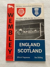ENGLAND V SCOTLAND 1965 WEMBLEY INTERNATIONAL OFFICIAL MATCH DAY PROGRAMME