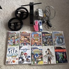 Nintendo Wii Console Bundle - 10x Games - 2 X Remotes - Mario Kart, Accessories