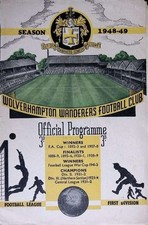 FOOTBALL PROGRAMME, 22/01/1949 Wolverhampton Wanderers Home - Blackpool (torn on