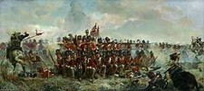 BATTLE OF WATERLOO QUATRE BRAS WAR FRAMED CANVAS WALL ART DECOR LARGE 30X16 INCH
