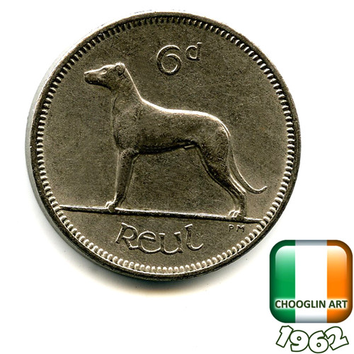 Irish 1962 sixpence - an, 6d