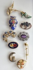 Vintage Brooch Lot 10 Pins