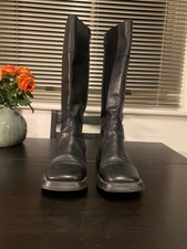 Black Leather Boots with zip. Size 7