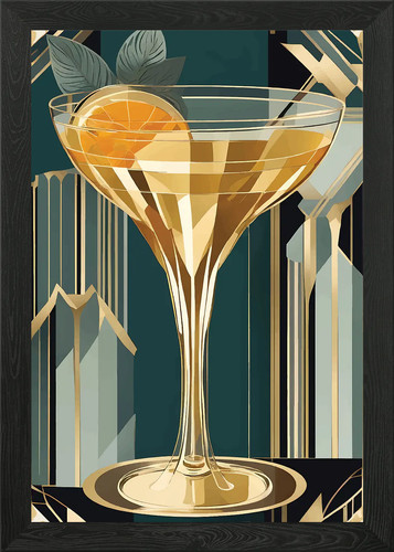Art deco cocktail framed - art,