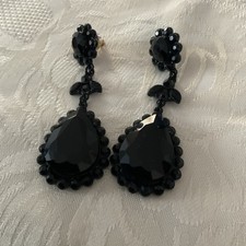 Whitby jet earrings - whitby, inches