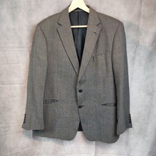 M&S Collezione Blazer 44R Grey Wool Mix Jacket Smart Formal Tailored Fit VGC