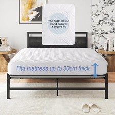 EXTRA DEEP Mattress Protector Quilted WATERPROOF FITTED BED COVER Elastic Fitted