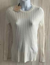 BNWT Womens QED London Cream Soft Ribbed CrewNeck  Jumper - Size: Medium