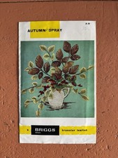 Vintage 1940s or 1950s Briggs embroidery transfer for autumn foliage