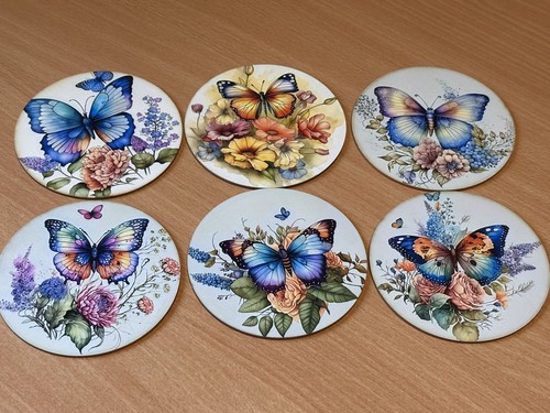 Butterfly flowers wooden - &,