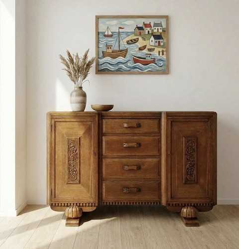 Vintage antique carved - vintage, oak