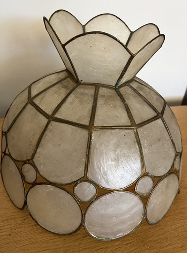 Vintage capiz shell lampshade - capiz,