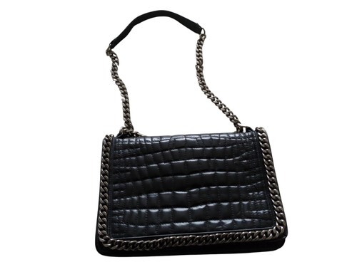 Black zara embossed crocodile - black,
