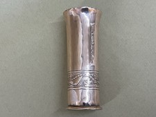 Antique Arts And Crafts Keswick School Copper Fish Decorated Posy Vase C1900