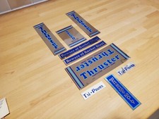 Thruster old school bmx decal sticker set frame and fork, chrome backed