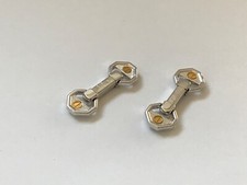 Alfred Dunhill Cufflinks Gold and Silver Plated d Logo no Presentation Case