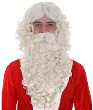 Santa Beard and White Wig Set