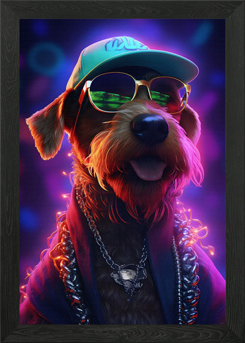 Airedale terrier dog framed - airedale,
