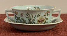 Vintage Adams Calyx Ware Ming Jade Soup Coupe & Saucer