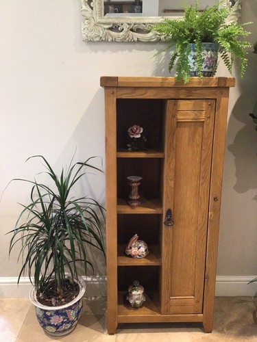 Small rustic oak tall - oak, cupboard