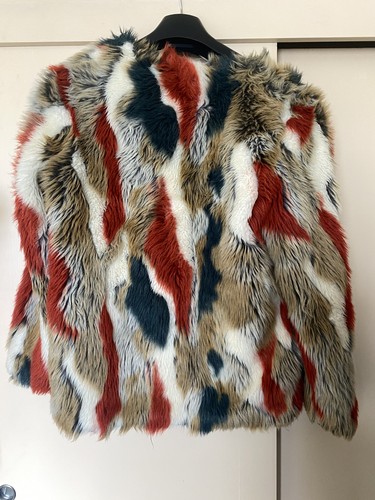 Faux fur jacket flamant - faux,