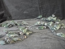 Christmas large Snow Covered Frosted Pinecone Stem Branch Pick x4 149-9292