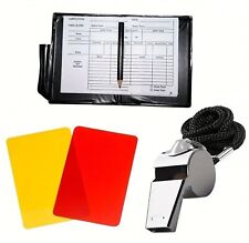 Referee Football Sport Wallet Notebook Score Red/Yellow Card Whistle Pencil Set