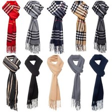 Mens Womens Plain Check Scarf