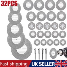 32pcs Mini Diamond Cutting Discs Wheel Blades Drill Bit Disc Dremel Rotary Tool