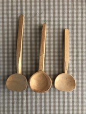 3 Traditional Carved Wooden Welsh Cawl Spoons, unfinished