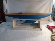 Large Scratch Built Vintage Sailing Boat And Stand Hull Only