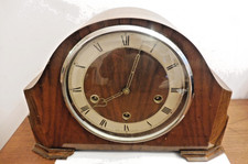 VINTAGE SMITHS BENTWOOD OAK WOODEN CASED MANTLE CLOCK G  WORKING MOVEMENT