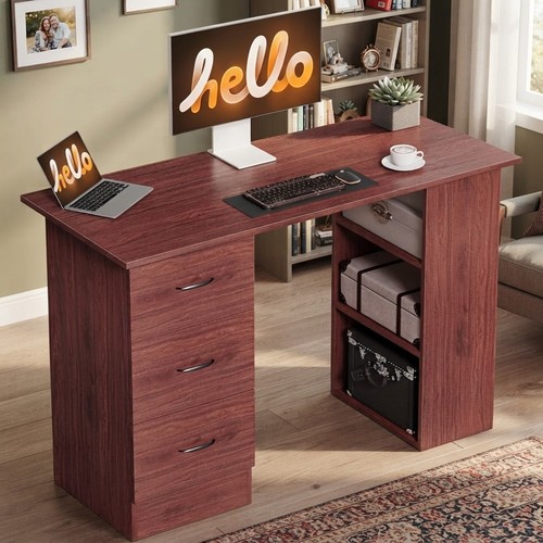 Versatile walnut brown desk - walnut,