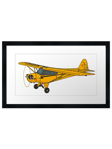 Piper cub airplane framed - j-3,