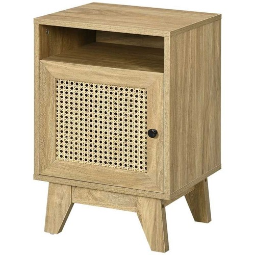 Rattan bedside cabinet wood - rattan,