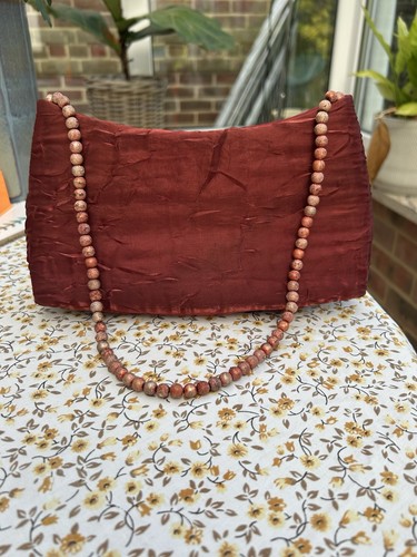 Dents burgundy satin - burgundy, beaded