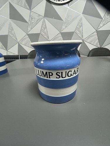 Vintage blue white striped - &,