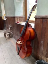 Good contemporary 20th century 3/4 Double Bass Upright Solid Hand Carved