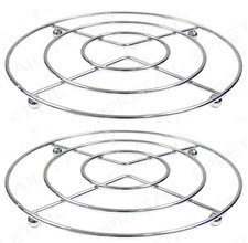2 CHROME HOT PAN POT STANDS -
