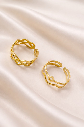 Wave open ring gold - ring,