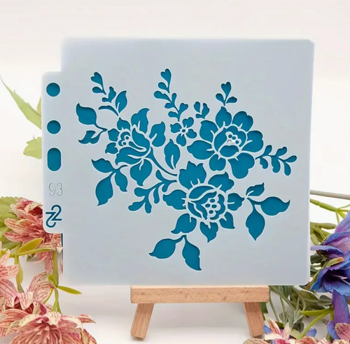 Floral roses template plastic - floral,