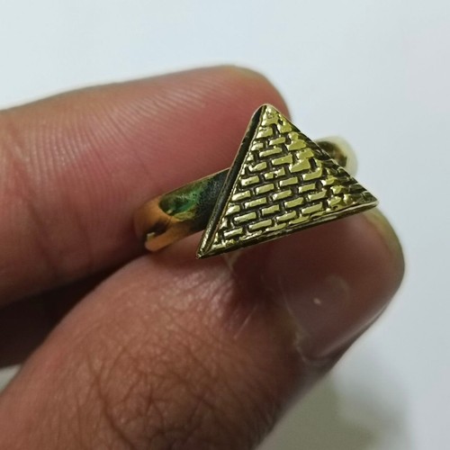 Handmade copper pyramid - , ring